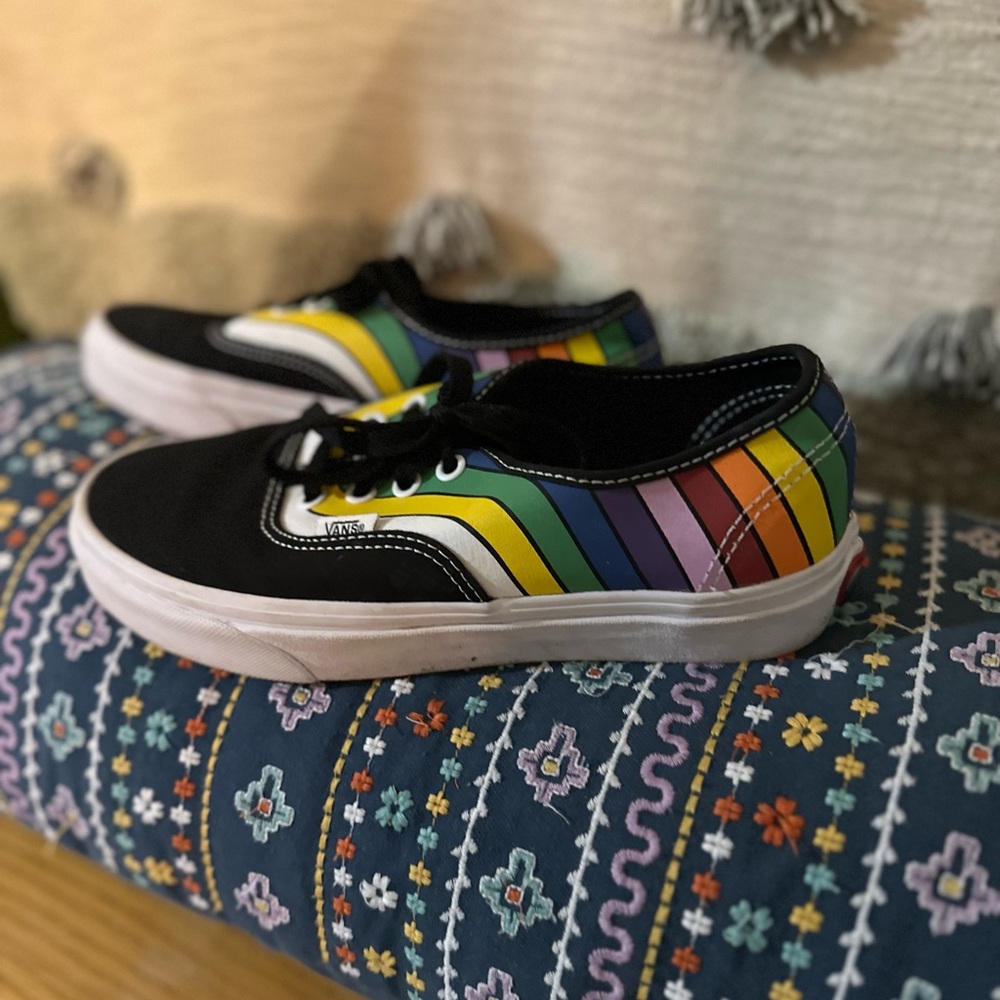 Vans Authentic Rainbow Refract Black Sneakers - M… - image 3